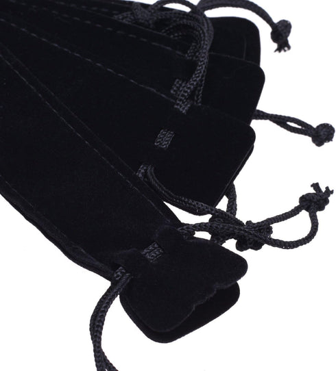 WAFJAMF 20pcs Velvet Drawstring Pen Pouch, Black Color Pencil Bag/Holder