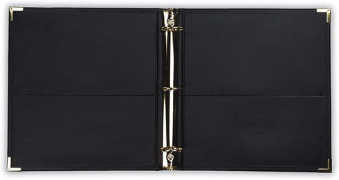 Samsill Classic Collection Executive Presentation 3 Ring Binder, 1.5 Inch Binder, Brass Round Ring, Black