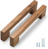 Walnut Square 5 in 2 pcs Wooden Drawer Pulls Handle pulls for