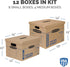 Bankers Box Classic Moving Box 12 Pack Kit, Reinforced Handles, Tape-Free Assembly, 8 Small and 4 Medium Boxes