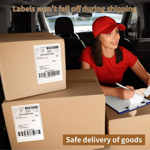 Immuson 4 6 Printer,100 x Direct Thermal Shipping Labels with Perforations, Label Paper for Thermal Label Printer