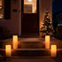 (4"x8" 4"x10" Set 2) Solar Candles Outdoor Waterproof, Outdoor Candles with Sensor Timer Waterproof Flameless Candles