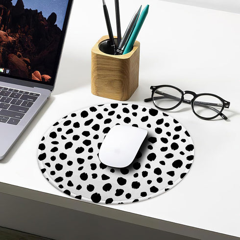 Boutilon Round Mouse Pad, Non-Slip Rubber Base, Washable Small Mouse Mat 7.9 x 7.9 Inch for Computer, Office