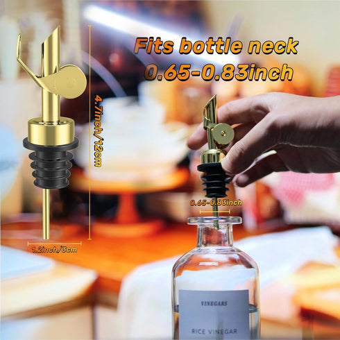 4 Pack Olive Oil Dispenser Spout, Weighted Liquor Pour Spout, Syrup Dispenser Spout, Stainless Steel Automatic Pour
