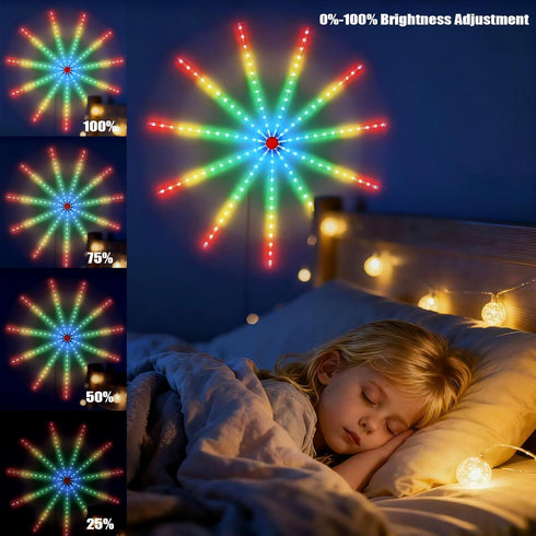 FlyQintess Smart Firework Led Lights, LED Strip Light with Remote App & Timer, Color Changing Music Sound Activated