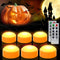 CANDLE IDEA 6 PCS Halloween Pumpkin LED Lights with Remote Timer, Battery Operated Jack-O-Lantern Candles for Decor