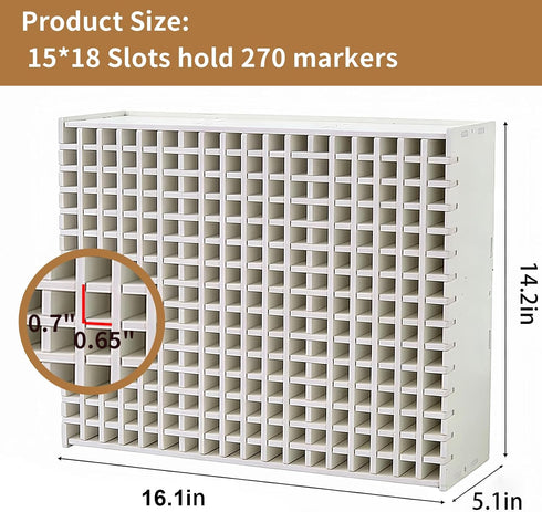 AOPOKOLGG 270 Marker Organizer, Slots Marker Holder Organizer Marker Storage with Divider Art Marker Rack for Pencils
