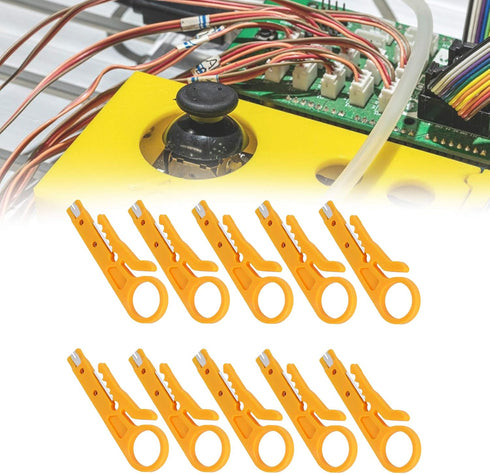 Cable Wire Stripper, 10 Pack Tool for CAT 5, CAT 5e, CAT 6 Data Lines, Mini Crimping Tool for Electrician Household Use