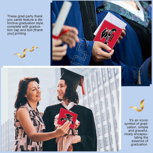 50 Sets 2026 4 5 Inch 50 Tellingyou Graduation Thank You Cards x School Spirit Note Cards with White Envelopes