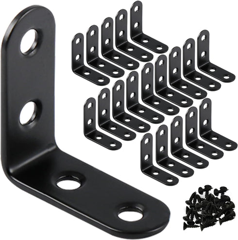 20 Pack 1-9/16" L Brackets for Shelves Corner Brace| Heavy Duty Stainless