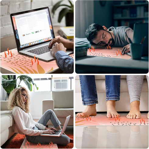 iCasso Heated Mouse Pad Hand Warmer - 35.4" x 15.7" Electric Warm Desk Mat with 3 Heating Levels