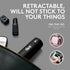 Flint Classic Black Retractable Mini Lint Roller - 30 Extra Sticky Sheets, Portable Pet Hair Remover, Travel Lint