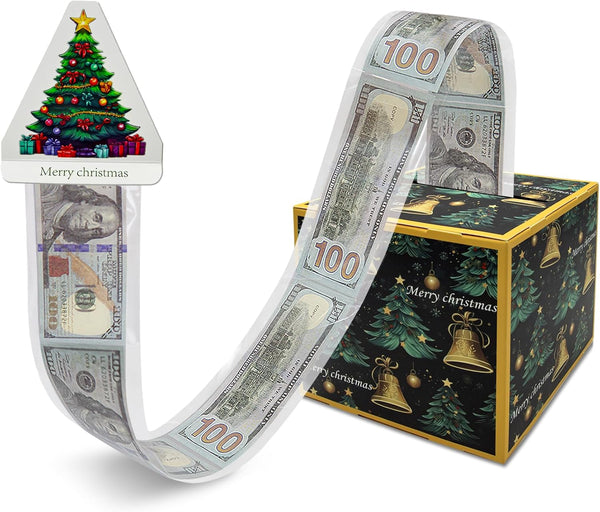 FERGONO Money Box for Cash Gift Pull, Merry Christmas Money Gift Box Surprise