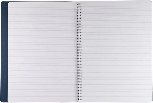Fabriano Ecoqua Plus Hidden Spiral-Bound Notebook, A4, Lined, 8.3" x 11.7", Navy