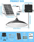 2000LM IP65 Solar Shed Light Indoor Outdoor, Solar Pendant Light Outdoor, Daytime Available with Pull String Switch