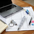 Silver Retractable Mini Pen - Stainless Steel Metal Tool Pocket Keychain for Dad, Birthday, Christmas Gifts
