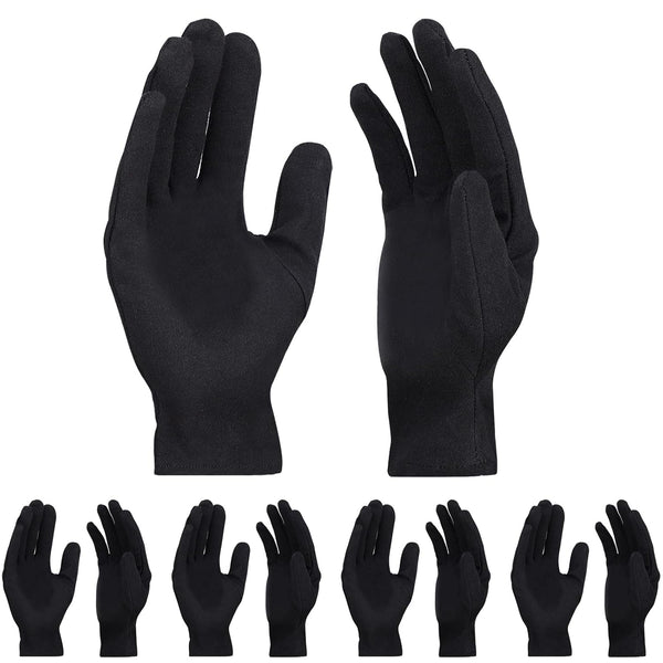 5 Pairs Archival Photo Gloves - Black Medium Work Gloves for Handling Art and Photography