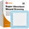 Carbou 4"x 4" Super Absorbent Wound Dressing Pads, 20 Individual Pack, Non