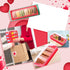 200 Pcs Charcuterie Boxes - Disposable Rectangle Cookie Boxes with Clear Lids and Rope for Bakery, 7.5'' Red Dessert