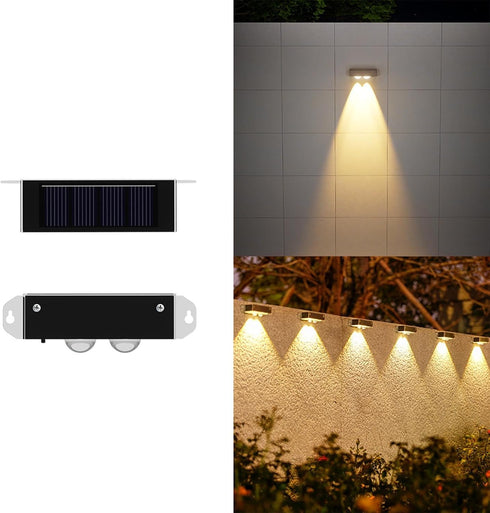 3pcs 2LED Solar Wall Lights Outdoor Waterproof Solar Outdoor Lights Dusk to Dawn Solar Porch Lights Outdoor Spot Lens