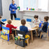 Black Chair Back Pocket Organizer, School Seat Storage Pocket with Label Slot and Multiple Pockets for Classroom