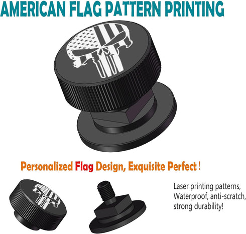 Welding Hood Helmet Pipeliner Fasteners - 1 Pair USA Flag Black Pattern Aluminum Replacement Parts Accessories
