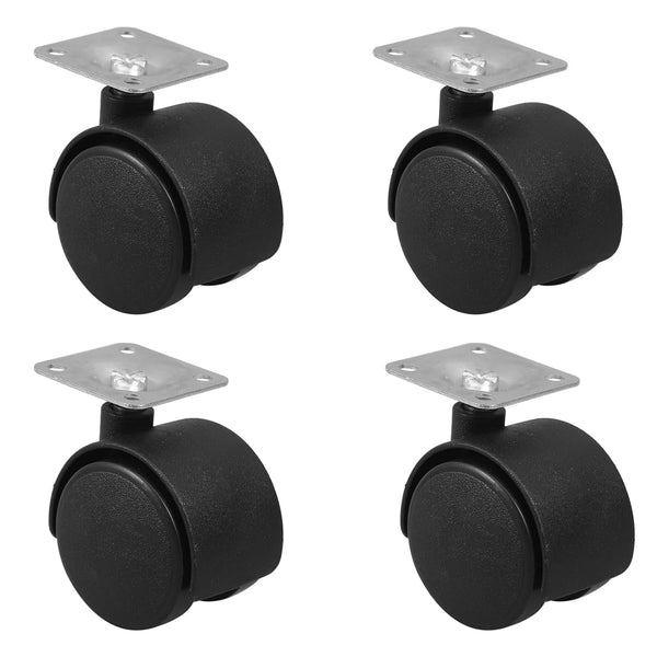 KALLORY 4pcs Smooth Rolling Cart Casters Home Furniture Casters Replacement Wheels for
