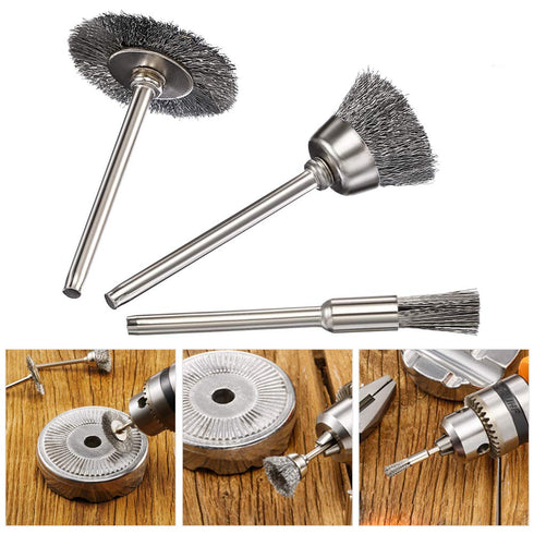 60 Pieces Wire Cup Brush Set, Vankcp Power Rotary Tool Buffing Wheels Small Wire Brushes for Drill