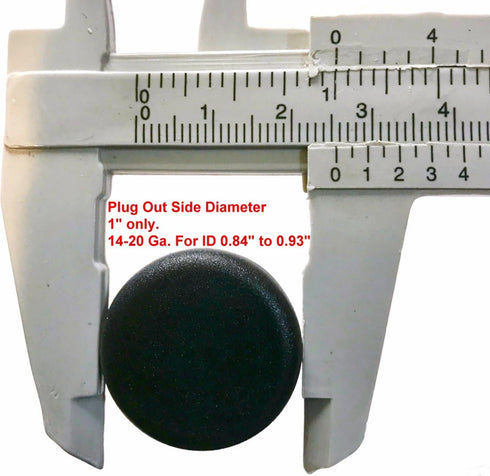 (Pack of 10) 1" Round OD Black Plastic Tubing Plug - 14-20 Gauge for Hole Size 0.84" to 0.93"