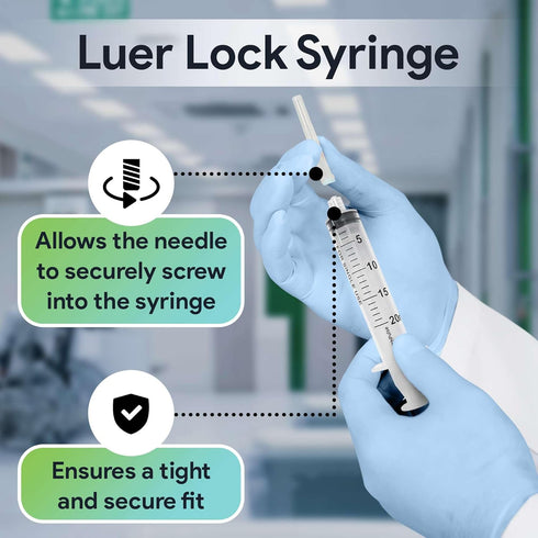 20 ml Syringe without Needle - 25 Pack of Individually Wrapped Disposable Syringes - Good for Medical, Scientific Lab, Home Use, and More - Sterile Luer Lock Syringes