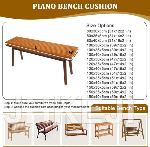 SUCADA 80x30cm, 5cm Settee 30D Indoor Bench Cushion Orange Long Dining Bench Cushions for Indoor Furniture, Thick