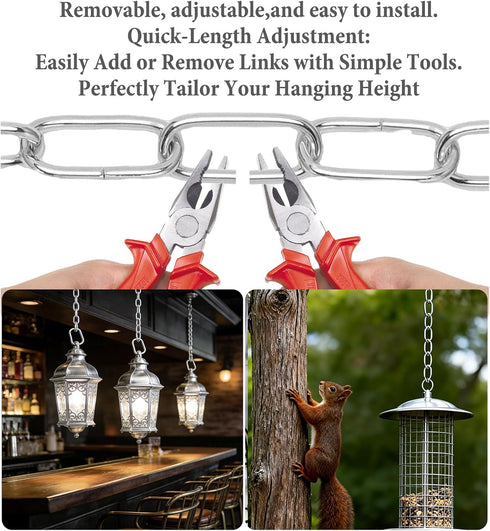 6/10/15 15FT) Chandelier Chain Feet SANGLE SOPFFY Light Fixture Chain for Chandelier or Swag Light Fixtures (Silver