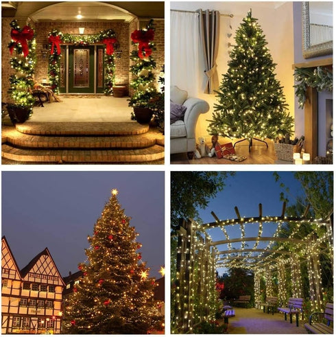 39FT 100LED 8 Joomer Solar Christmas String Lights, Waterproof Outdoor Lights with Modes Twinkle Fairy Light