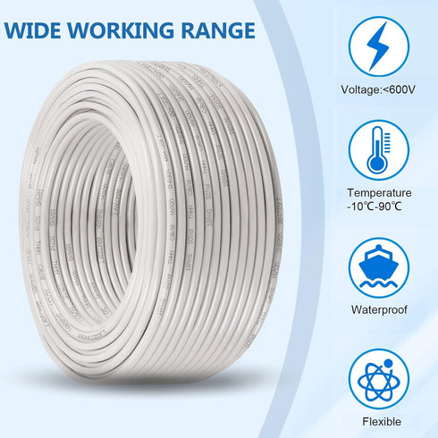 12 50 12 600V (12 THHN Wire Gauge FT, AWG Solid OFC Copper Electrical Building Wire with Nylon Jacket PVC Insulation