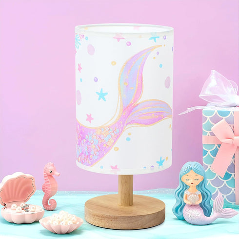 Mermaid Table Lamp for Kids Bedroom - Mermaid Tail Pastel Kids Bedside