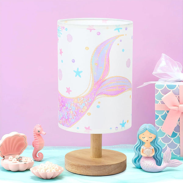 Mermaid Table Lamp for Kids Bedroom - Mermaid Tail Pastel Kids Bedside