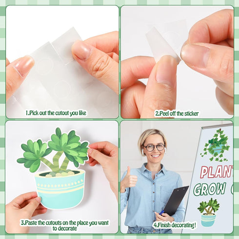 Qilery 50 Pcs Plant Bulletin Board Decoration Kindness Grow Greatness Cutouts for Elementary Classroom Decor
