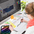 Small Glass Desktop Whiteboard, Dry-Erase Board with Aromatherapy and Desk Organizers for Office