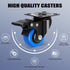 2 Inch Caster Wheel Set of 4, 600 Lbs Heavy Duty Swivel Casters with Brake, No Noise Top Plate Wheels for Furniture,