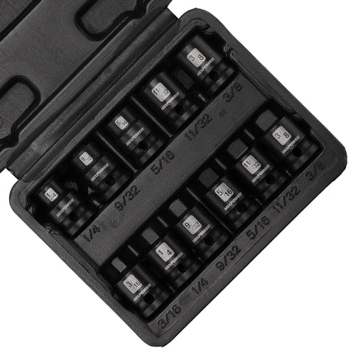 11 3/8-inch Set, MIXPOWER Pieces Drive Pipe Plug Socket SAE, CR-MO, Tapered Male Square Drive, Chamfered Female Square