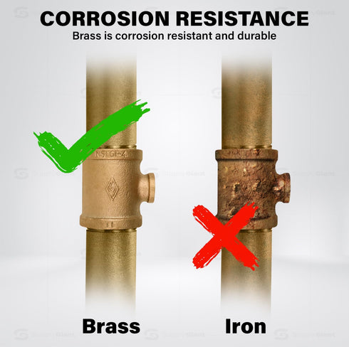 Supply Giant CSSU0120 1/2 in. x 1/4 in Reducing Tee with Female Threaded Connections, Brass Construction, Economical &