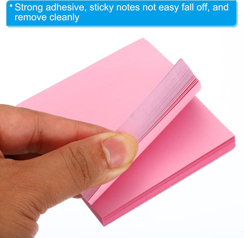 PATIKIL Light Pink 3 x 3 Inch Sticky Notes, 6 Pack, Self-Stick Note Pads, 100 Sheets/Pad for Home Office Business