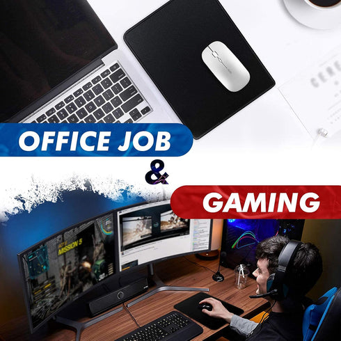 TONOS Black Mouse Pad, 11 x 8.7 in. Basic Computer Mouse Pad with Stitched Edges & Non-Slip Rubber Base