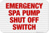 New Jersey Spa Pump Shut Off Sign, Complies with State of New