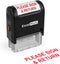 ExcelMark Please Sign and Return Self Inking Rubber Stamp - Red Ink