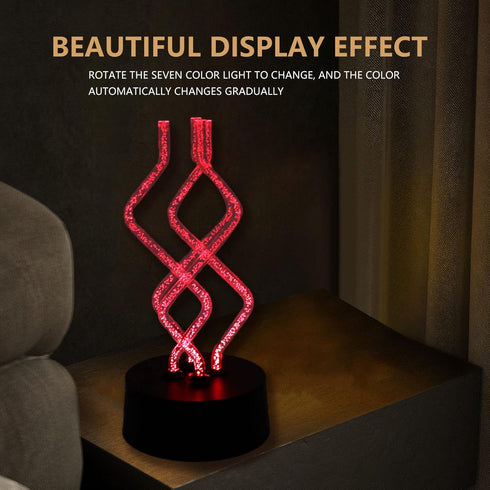 Fafeicy Bubble Color Changing Desk Lamp, ABS and Acrylic Material, Touch Control, Rotating Colorful Light and Battery