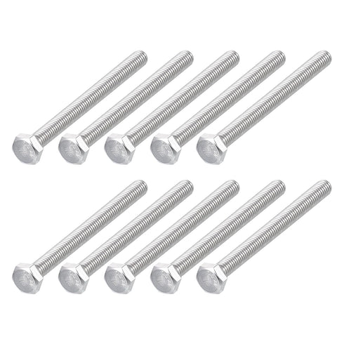 Hex Bolts (M6-1x70mm) 15Pcs, Fully Threaded Coarse Hex Head Screw Bolt Machine Screws - 304 Stainless Steel, Silver