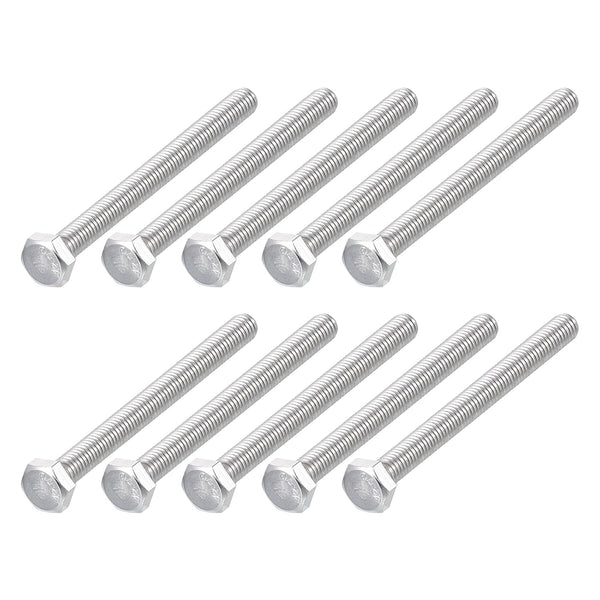 Hex Bolts (M6-1x70mm) 15Pcs, Fully Threaded Coarse Hex Head Screw Bolt Machine Screws - 304 Stainless Steel, Silver