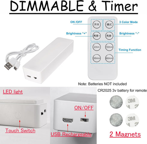 3D Dimmable Simulated Butterflies Acrylic Desktop Decoration Table Lamp Remote Color Changing Rechargeable Battery