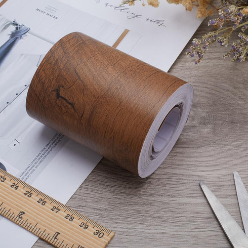 GORGECRAFT 3.15" x 32' Wood Grain Tape, Self-Adhesive Realistic Duck Tape Roll for Home Decor and Renovation